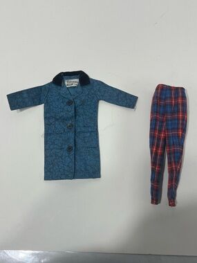 IDEAL vintage Tammy doll plaid pants a puddle jumper blue rain coat 1960’s